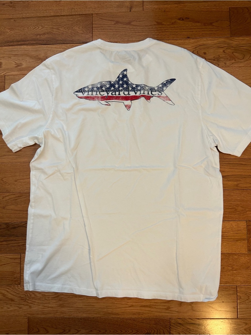 Vineyard Vines Adult Large Patriotic Shark Long Sleeve Tee White USA